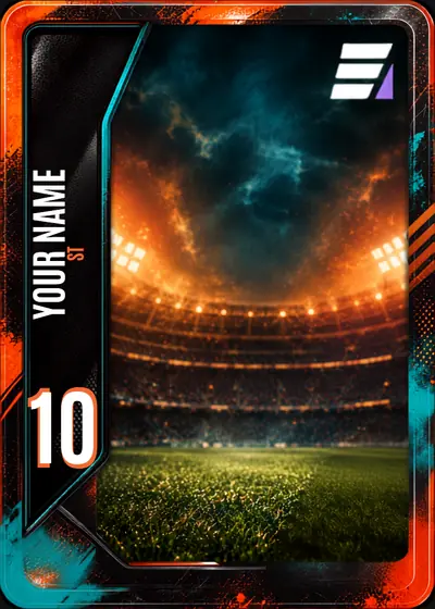 Galaxy personalised football card design with space for their photo, name and number