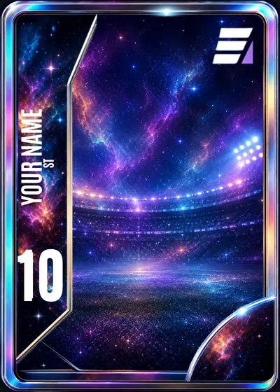 Solar personalised football card design with space for their photo, name and number